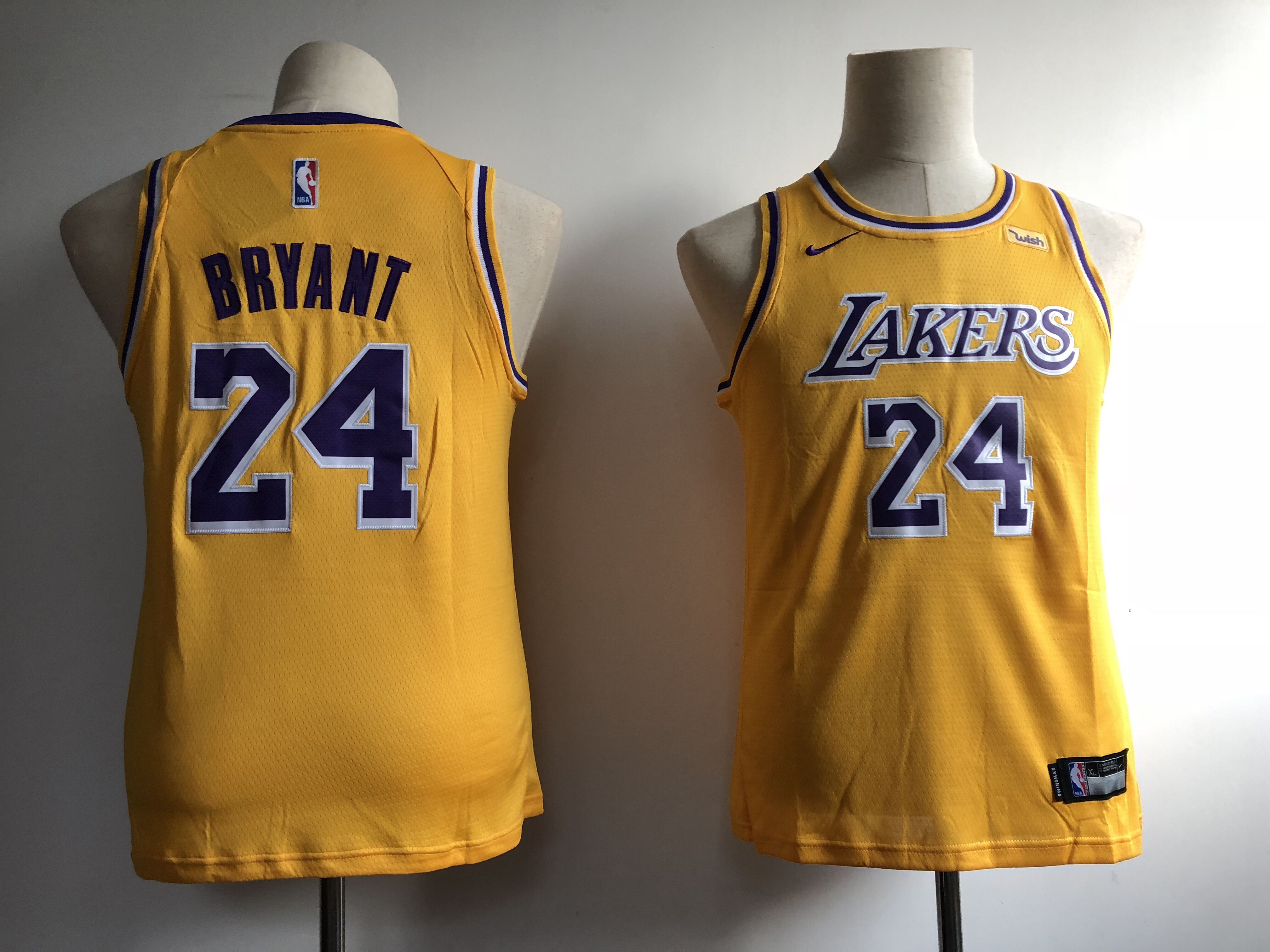 2020 Youth Los Angeles Lakers 24 Bryant yellow city edition game Nike NBA jersey